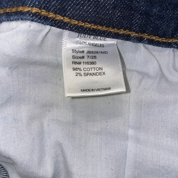 Judy Blue JB8281MD Mid Rise Skinny Jeans Boyfriend Womens 7/28 Dark Wash Stretch - Picture 10 of 10